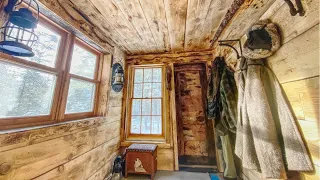 Finishing the Interior of the Mud Room in my Off Grid Log Cabin in the Wilderness