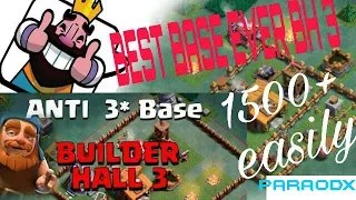 BEST BH3(BUILDER HALL3) BASE/WITH PROOF WITH REPLAY AND LIVE REPLAY,1500+EASILY