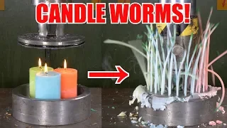 Pressing Candles Through Small Holes with Hydraulic Press | in 4K