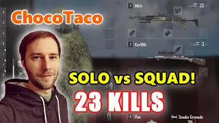 ChocoTaco - 23 KILLS - MK14 + Kar98k - SOLO vs SQUAD! - PUBG