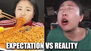 EXPECTATIONS vs REALITY of eating FIRE NOODLES