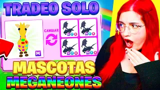 TRADEO *MASCOTAS MEGANEONES* POR 24 HORAS y *INCREÍBLE LO QUE CONSEGUÍ*!! en ADOPT ME de ROBLOX 😱