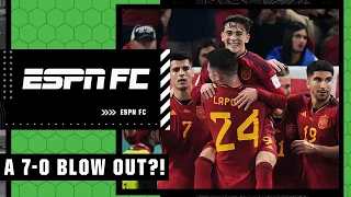 SPAIN BLOWS OUT COSTA RICA, 7-0 😳 FULL REACTION | ESPN FC