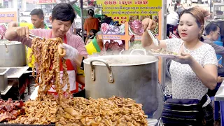 Sold Out 100 Kilo Per Day! Beef & Pork Intestines Master | Cambodian Street Food