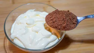 Mix mayonnaise with cocoa, it's really amazing, many have never tried it!