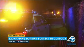 Two young children rescued, kidnapping suspect in custody after chase ends in South LA l ABC7