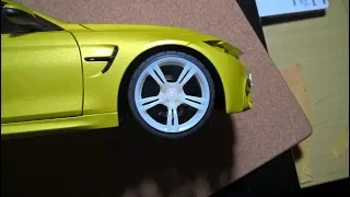 How to install or  swapping wheels Bmw M4 1/18 Paragon