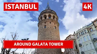 Istanbul 2022 Around Galata Tower 6 July Walking Tour|4k UHD 60fps