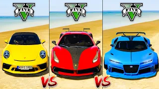 Porsche 911 vs Bugatti Divo vs Ferrari 488 - GTA 5 Car Mods Which is best?