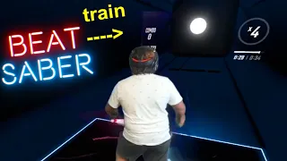 I returned to Beat Saber and got hit by a train in-game