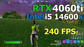 RTX 4060 ti + Intel i5 14600K Fortnite Chapter 5 | Season 2 | Ranked | Performance Mode | 240 FPS