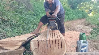 Chainsaw Wood Cutting Stihl Ms-382 Amazing skill 4cm×16cm×240cm Best cutting Size