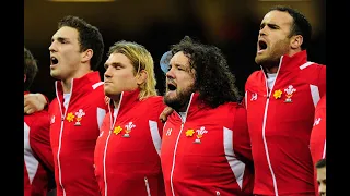 Welsh Rugby Team. Welsh National Anthem: "Mae Hen Wlad Fy Nhadau" (16 March 2013 -  Wales v England)