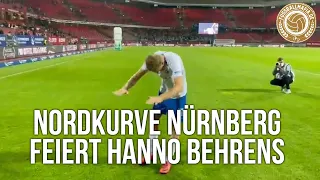 Nordkurve Nürnberg feiert Hanno Behrens im Hansa-Trikot (17.09.2021)