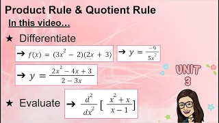 Product & Quotient Rules (Differentiation)