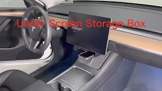 Basenor Tesla Model Y Model 3 Center Console Organizer Under Central Control Screen Storage Box