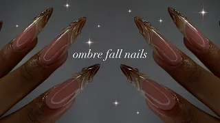 Ombre Fall Nails🍂✨| relaxing acrylic application + simple nail art!✨