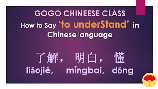 How to say UnderStand in Chinese | 了解， 明白， 懂 | liǎojiě, míngbai, dǒng| Chinese in Urdu/ easychinese