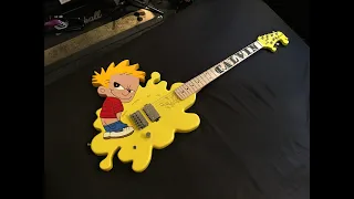 How I Created a Home-Made "Peeing Calvin" Shaped Electric Guitar Using Only Basic Tools, Full Build