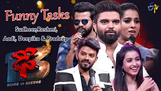 Sudheer,Rashmi,Hyper Aadi, Deepika & Pradeep | Funny Tasks | Dhee 13 | Kings vs Queens | ETV Telugu