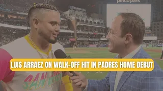LUIS ARRAEZ WINS IT ON WALK-OFF HIT IN PADRES HOME DEBUT! Postgame Interview!