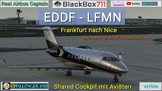 XP12 HotStart CL650 | Frankfurt/EDDF to Nice/LFMN | Shared Flight with Avi8terr | VATSIM