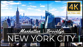 NEW YORK CITY 4K - Manhattan, Brooklyn - NYC Night & Day Aerial Drone Travel Tour