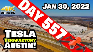 Tesla Gigafactory Austin 4K  Day 557 - 1/30/22 - GIGA TEXAS PREPARES FOR A CRAZY WEEK OF PRODUCTION!