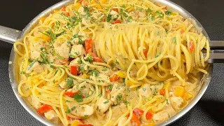 Miracle pasta in just 10 minutes! Simple and delicious pasta recipe with cream sauce!