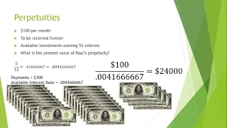 Perpetuity Lesson/Tutorial: Definition, Present Value of a Perpetuity Formula & Examples