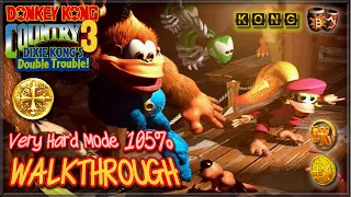 Donkey Kong Country 3: Dixie Kong's Double Trouble! [SNES] - Walkthrough 105% / Very Hard Mode