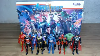 UNBOXING AVENGERS SUPERHERO, MARVEL, SPIDER-MAN 2, CAPTAIN AMERICA, HULK, THOR, IRON MAN, BATMAN