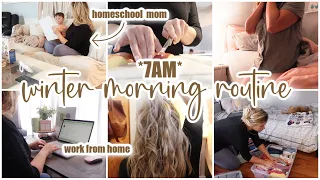 *2023* 7AM FAMILY MORNING ROUTINE  homeschool + work from home mom  morning cleaning routine