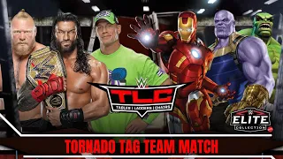 WWE 2K23 - ROMAN REIGNS BROCK LESNAR AND JOHN CENA VS TEAM AVENGERS | TORNADO TAG TEAM MATCH |