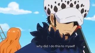One piece funny momments,Trafalgar Law with the straw hat pirates
