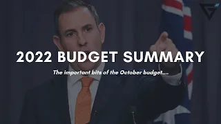 2022 October Federal Budget Summary