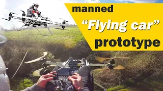 POV Piloting electric manned drone "flying car" Personal Aerial Vehicle