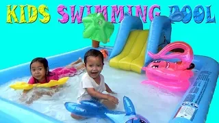 Surprice SWIMMING POOL,SLIDE,Fish Character Balloon, Kids Playing Swimming Pool