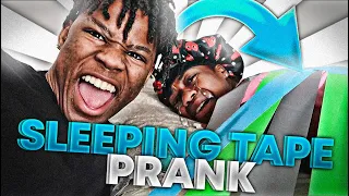 CRAZY TAPE PRANK ON SLEEPING GIRLFRIEND!!!