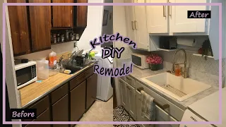 EXTREME DIY KITCHEN MAKEOVER 2021 RENTER FRIENDLY(ISH)