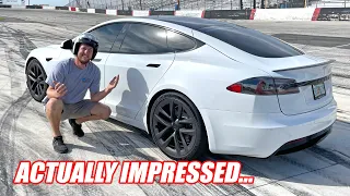 I Borrowed This Tesla PLAID and It's INSANE Around the Freedom Factory!!! (1000hp Electric Ripper)