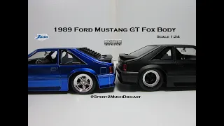 1989 Ford Mustang GT Fox Body By Jada. Bigtime Muscle Double Unboxing Blue - Black **NEW**