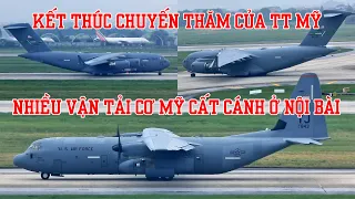 Vận tải cơ Mỹ lũ lượt cất cánh rời Nội Bài - thu dọn đồ đạc sau chuyến thăm của tổng thống Biden?