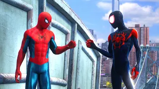 Peter and Miles Vs The Hunters With NWH Final Swing Suit and ITSV Suit - Spider-Man 2 PS5