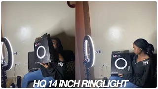UNBOXING MY HQ RING LIGHT WITH 14" TRIPOD AND PHONE HOLDER|HOW TO SET UP.