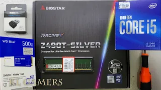 intel Core i5 10400 Biostar Racing Z490T-SILVER WD Blue SN570 Desktop PC Build