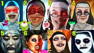 All Evil Nun 1 2 3 4 5 6 7 8 Vs Jumpscare Gameplay With Oggy Jack Bob Lambu Voice