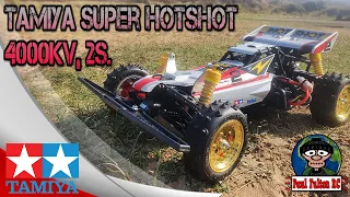 Tamiya Super Hotshot, Running Max10 ESC, 4000kv Motor on 2s.