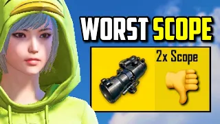 USING THE WORST SCOPE IN PUBG MOBILE!!