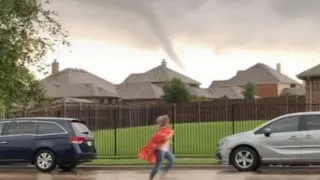 Teacher Looks Like Superhero Warning Parents About Tornado